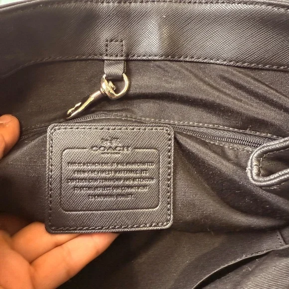 Coach Black Tote with Chain Straps - Picture 3 of 10